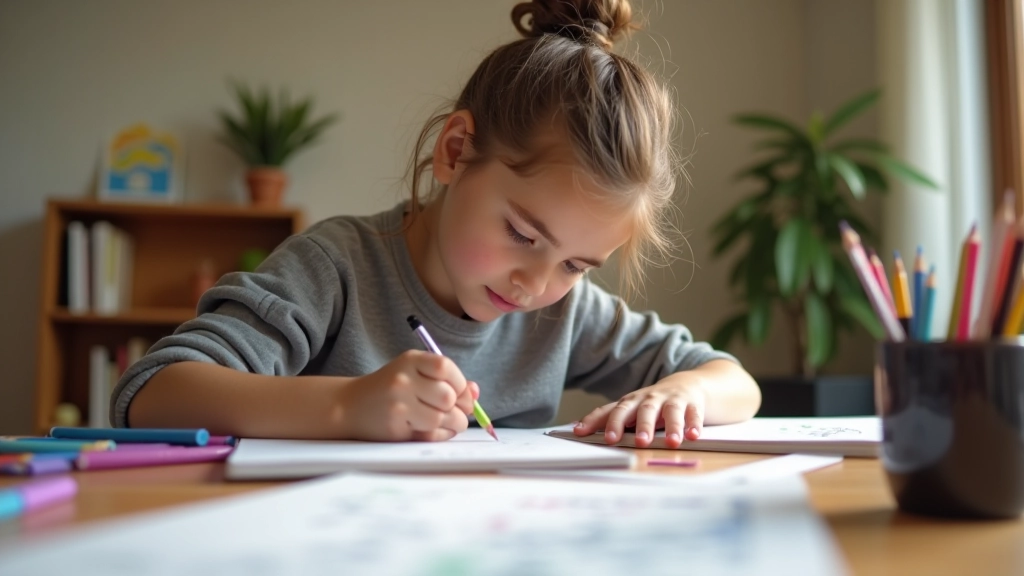 Adolescente che disegna in uno spazio senza dispositivi